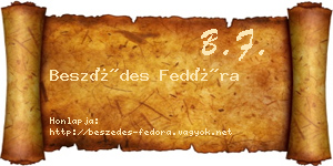 Beszédes Fedóra névjegykártya